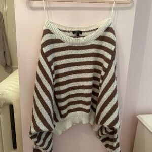 Striped Brown and White Sweater